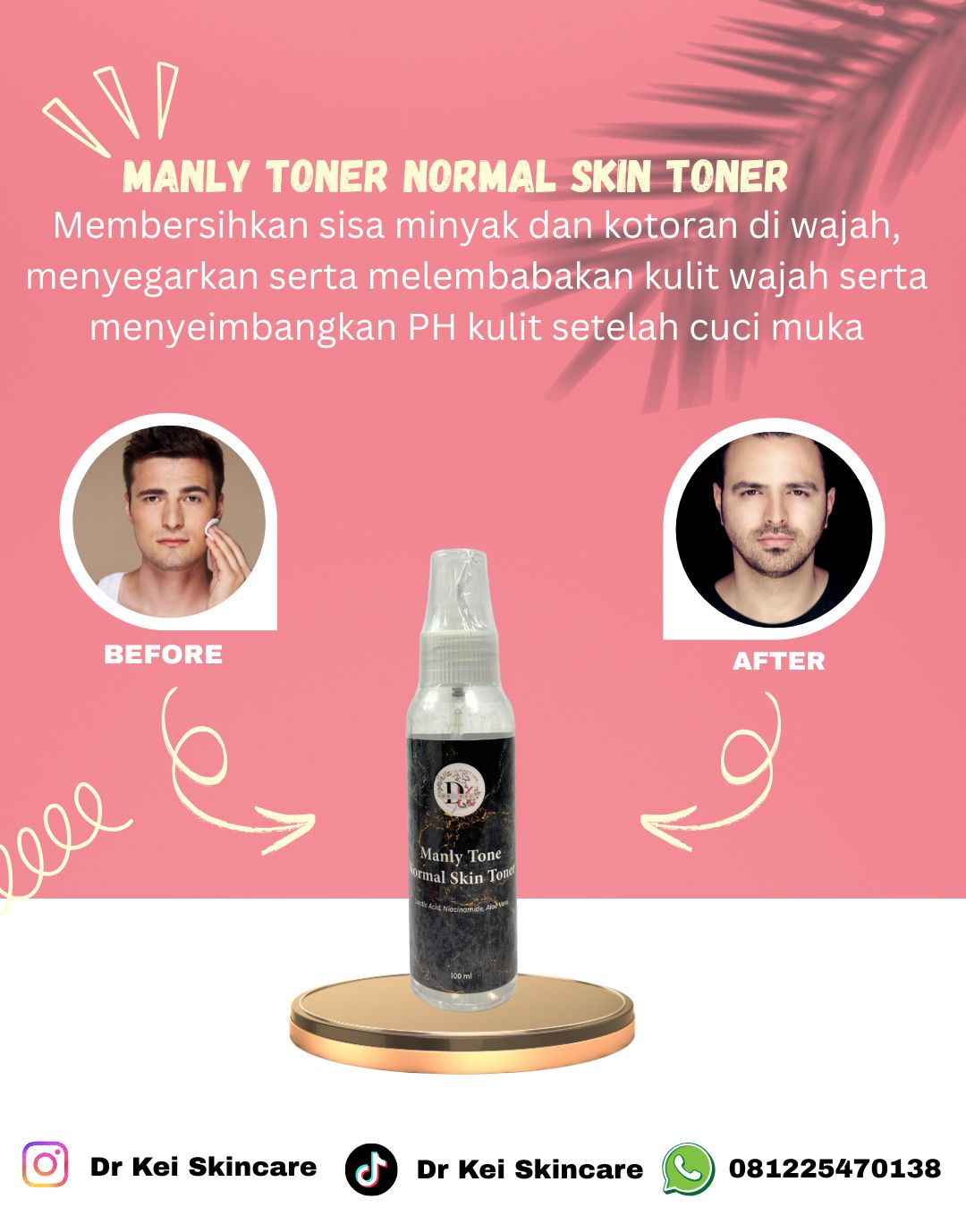 Dr Kei Beauty Care Manly Tone Normal Skin Toner 100ml